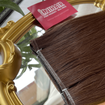 genius weft human hair extensions with brown color straight hair 3