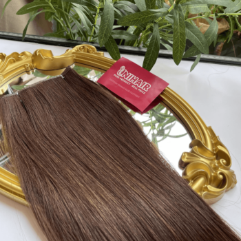 genius weft human hair extensions with brown color straight hair