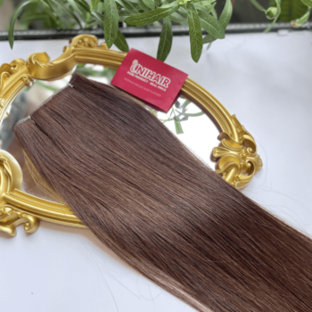 genius weft human hair extensions with brown color straight hair 4