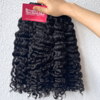 natural color loose curly raw hair weft