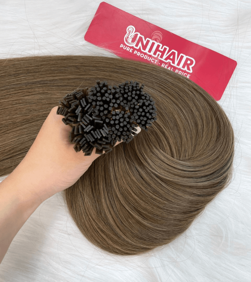 I Tip Hair Extensions with #4 Color Straight Hair