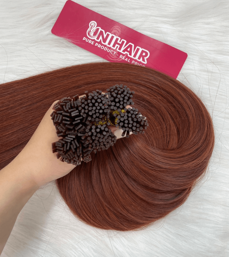 I Tip Hair Extensions with #33 Color Straight Hair