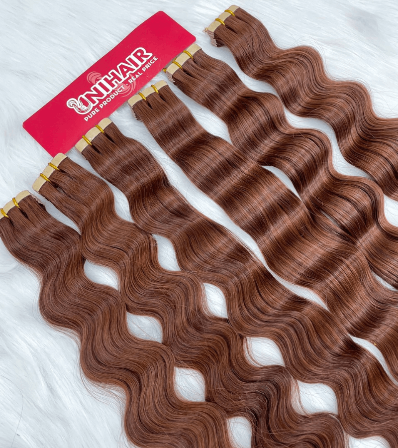 Normal Tape In Hair Extensions with #33 Color Natural Wavy Hair