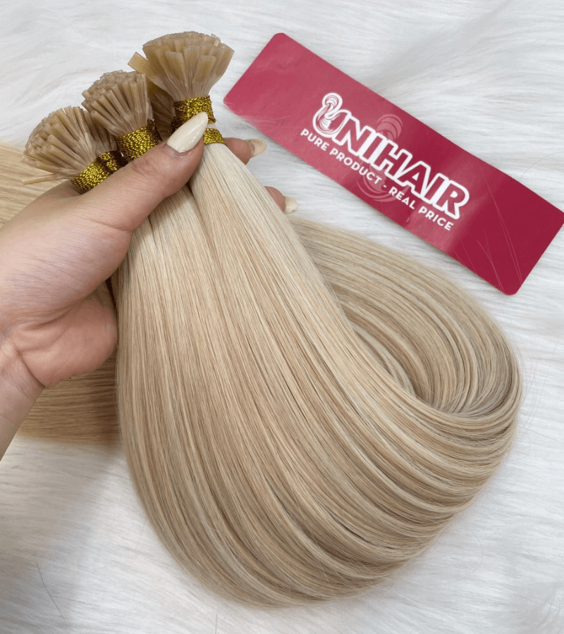 I Tip Hair Extensions with #60A Color Straight Hair