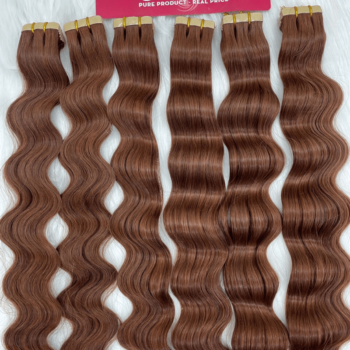Alternative view of Normal Tape In Hair Extensions with #33 Color Natural Wavy Hair