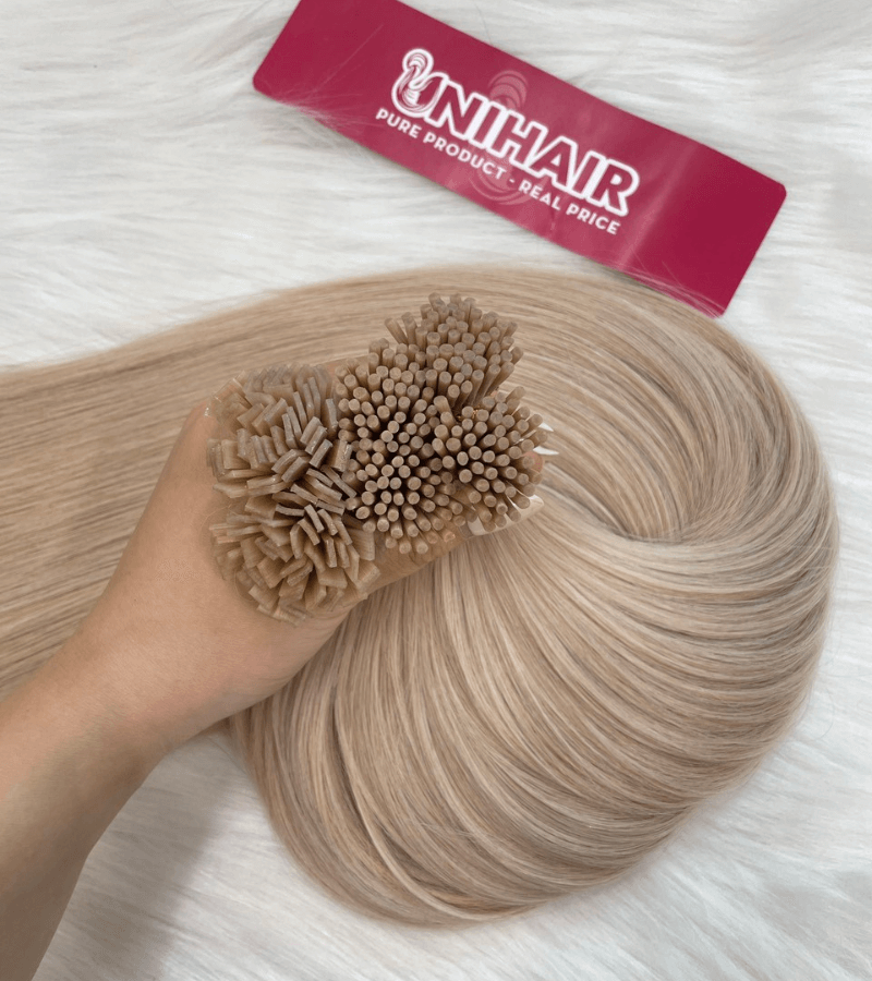 I Tip Hair Extensions with Silver Color Straight Hair