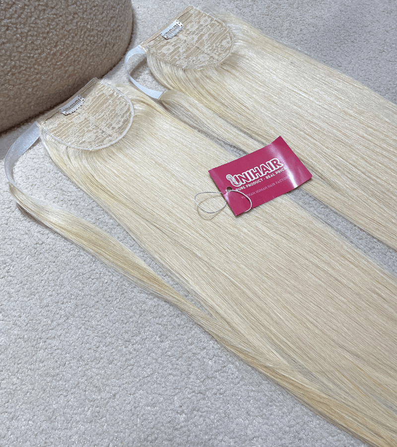 Ponytails Hair Extensions with #613 Color Straight Hair