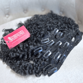Alternative view of Clip in Hair Extensions with Natural Black Burmese Curly Hair