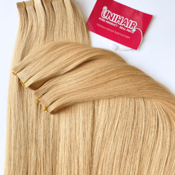 Alternative view of Normal Tape In Hair Extensions with #27 Color Straight Hair