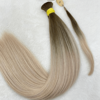Alternative view of Straight Bulk Hair Extensions #AB Color