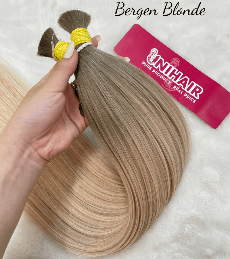 Straight Bulk Hair Extensions Bergen Blonde Color
