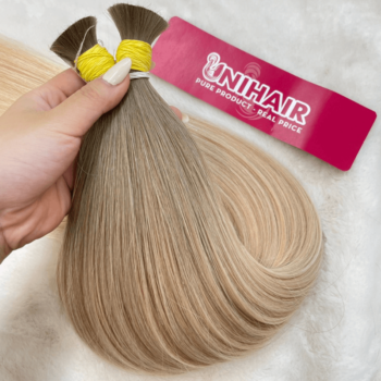 Alternative view of Straight Bulk Hair Extensions Bergen Blonde Color
