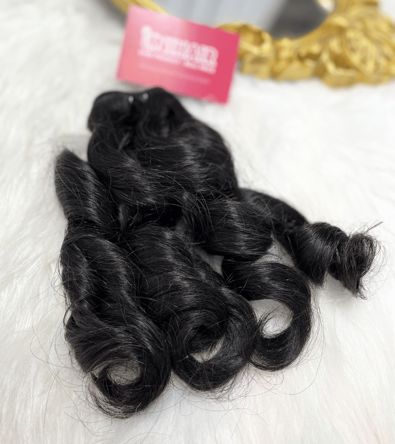 Double Drawn Curly 6R Remy Weft Hair