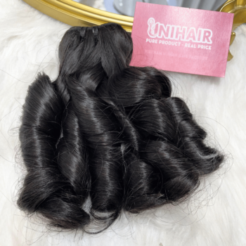 Double Drawn Finger Curly Remy Weft Hair 2