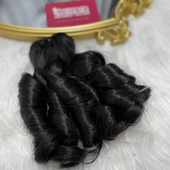 Double Drawn Finger Curly Remy Weft Hair 3