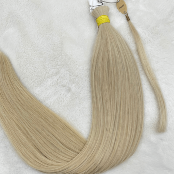 Alternative view of Straight Bulk Hair Extensions Ivory Color