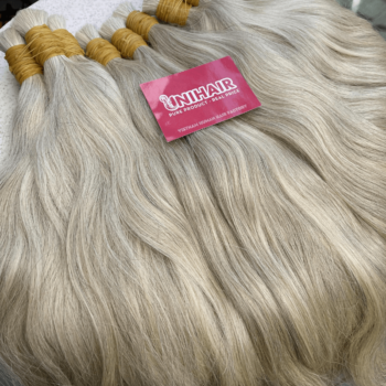 Alternative view of Bulk Hair Extensions Natural White Grey Human Hair Bundles