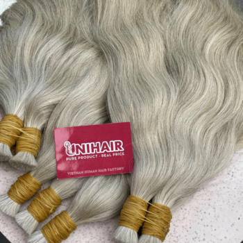 bulk hair extensions natural white grey human hair bundles 4