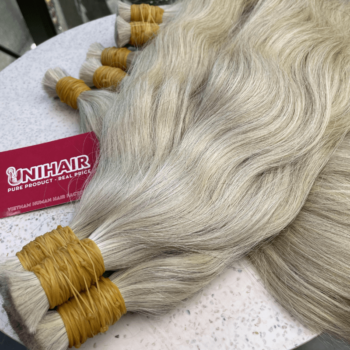 bulk hair extensions natural white grey human hair bundles 5