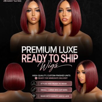 Burgundy Bob Wig 10 Inches - Bone Straight Ombre Closure Wig