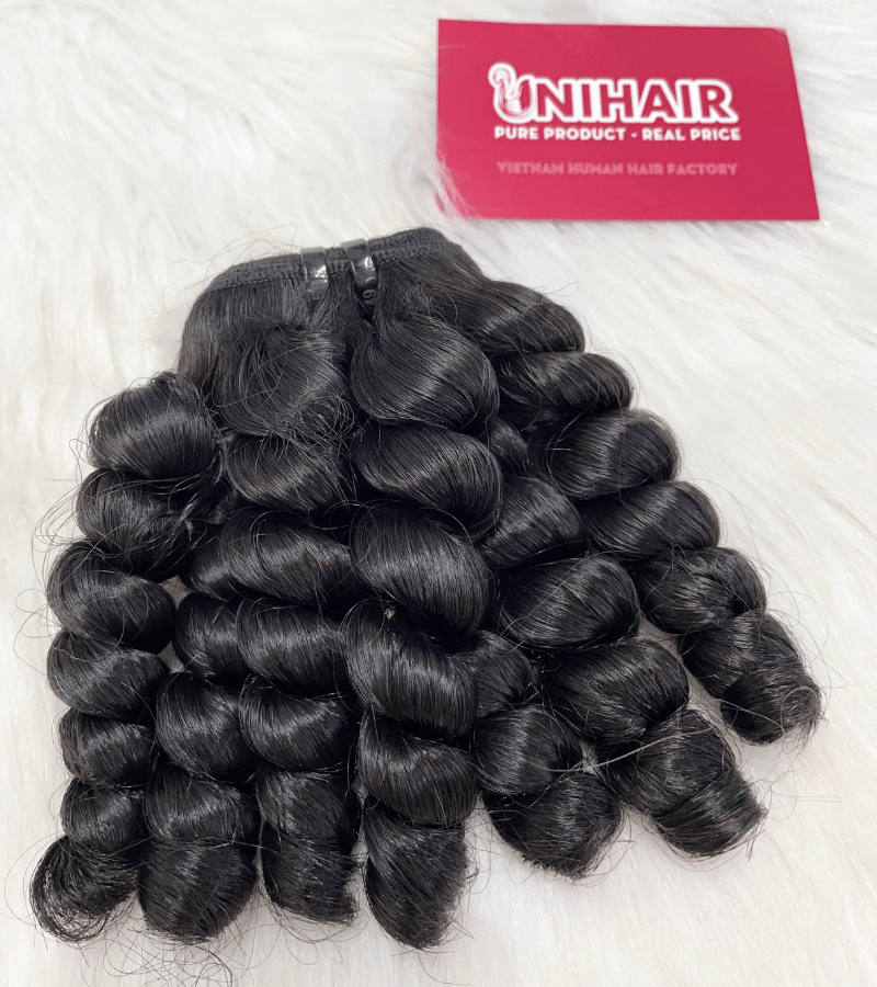 Double Drawn Ring Curly Remy Weft Hair