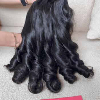 natural color bouncy curly raw hair weft 1