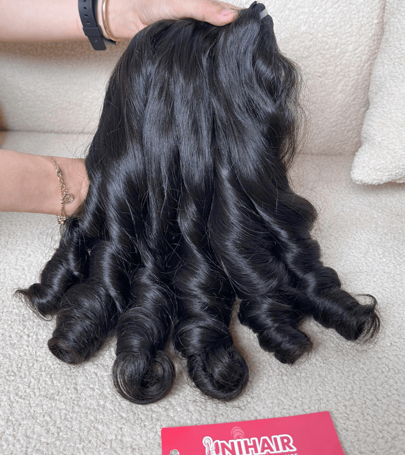 Double Drawn Bouncy Curly Remy Weft Hair