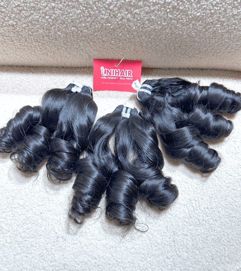 Natural Color Bouncy Curly Raw Hair Weft