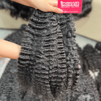 natural color kinky curly raw hair weft 2