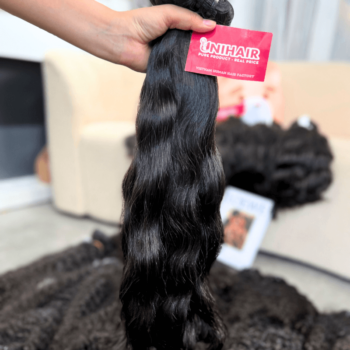 Alternative view of Natural Color Natural Wavy 3 Raw Hair Weft