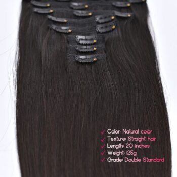 Natural Straight Fabric Clip-In Hair Extensions