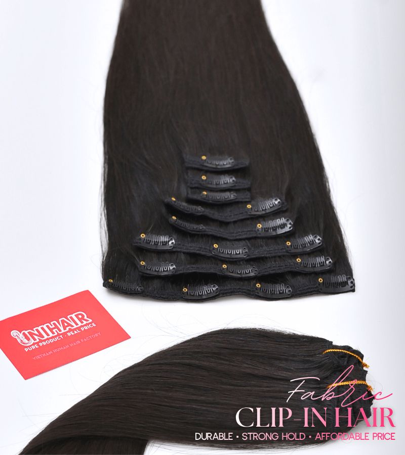 Natural Straight Fabric Clip-In Hair Extensions