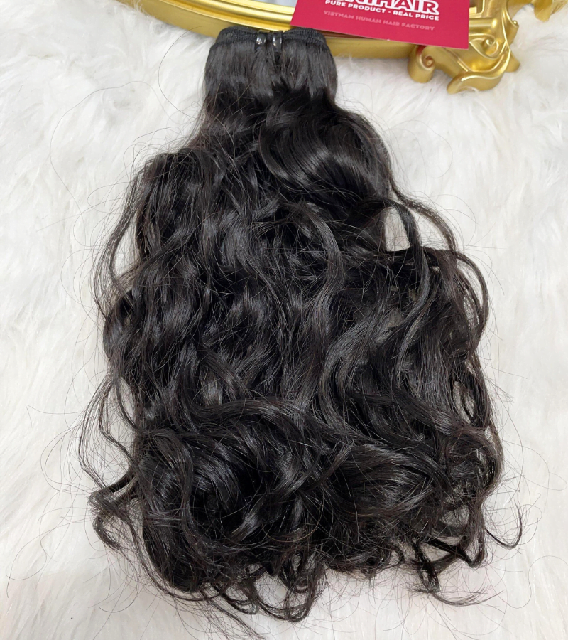 Double Drawn Natural Wavy Remy Weft Hair