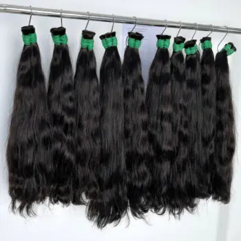 Alternative view of Vietnam Original Wavy Double Platinum Bulk Hair Material