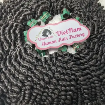 Alternative view of Remy Hair Bulk Human Hair Bundle Double Standard Deep Curly Hair