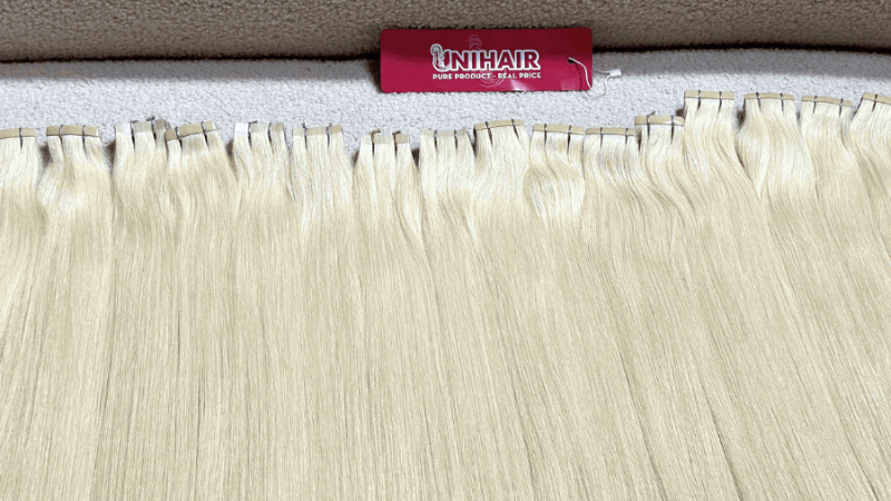 Normal Tape In Hair Extensions with #60 Color Straight Hair