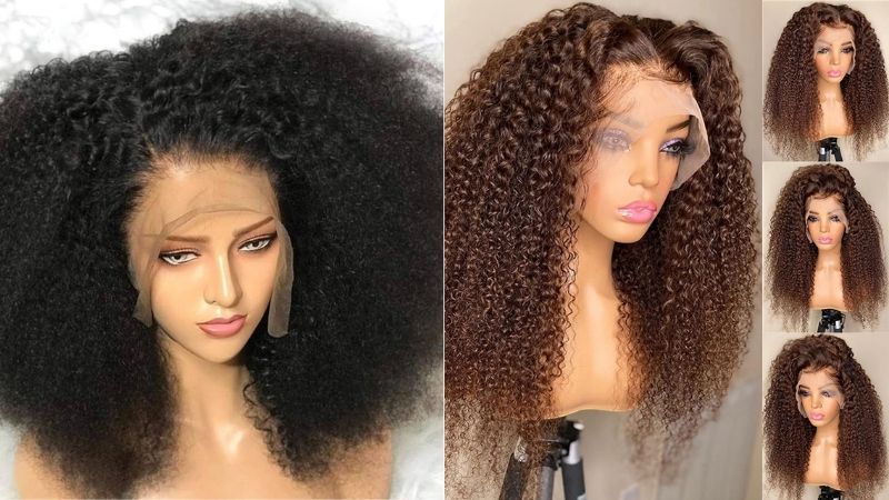 Kinky human hair wigs