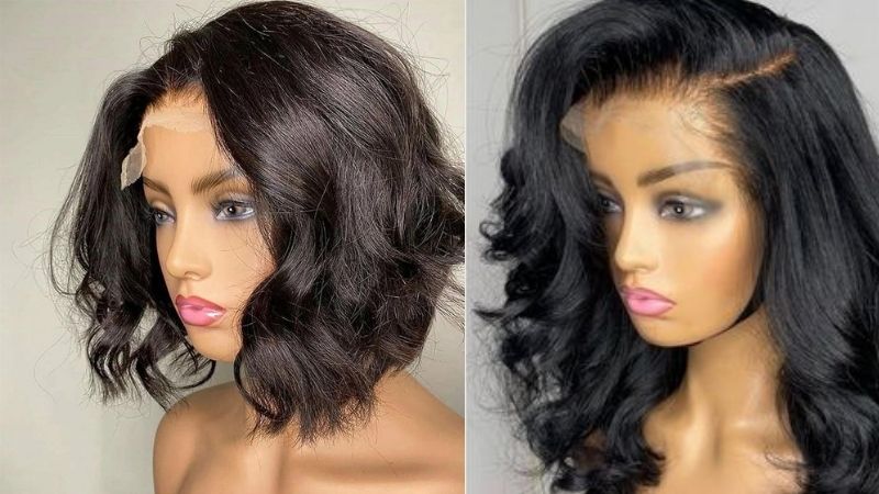 Wavy human hair wigs