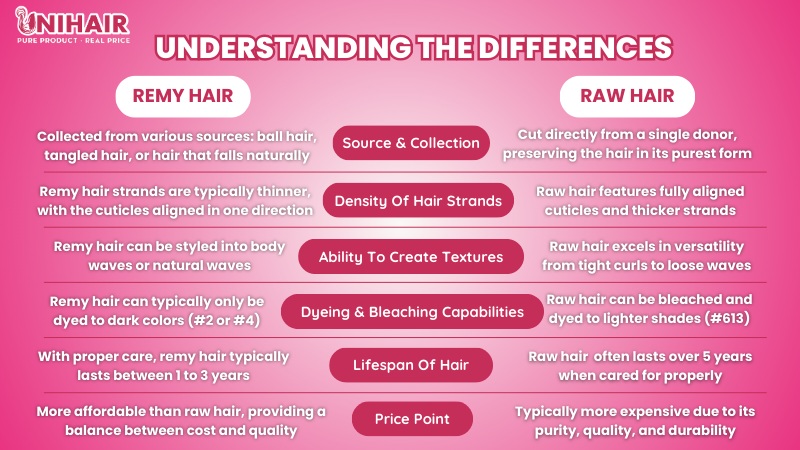 remy hair differences