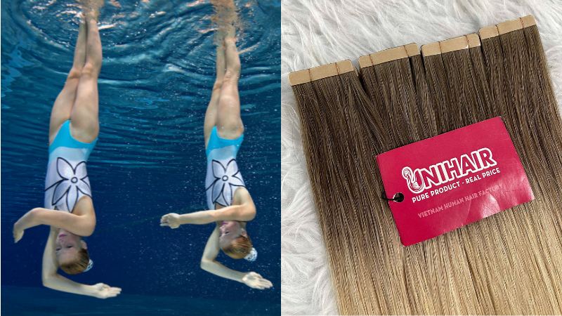 can I swim with tape in hair extensions
