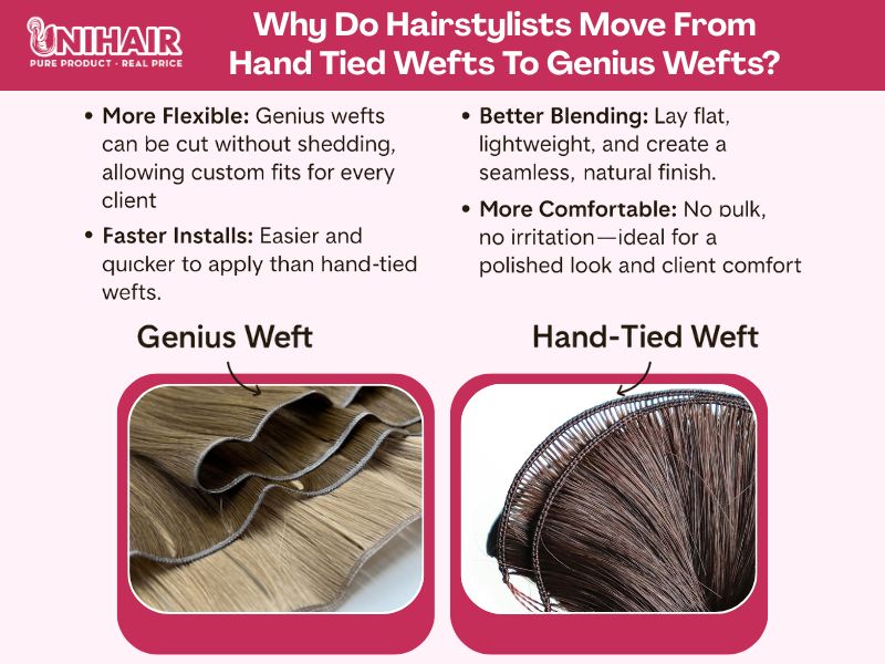 genius weft vs hand tied weft