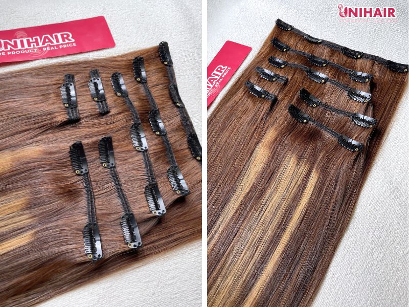 how to put in clip in hair extensions images