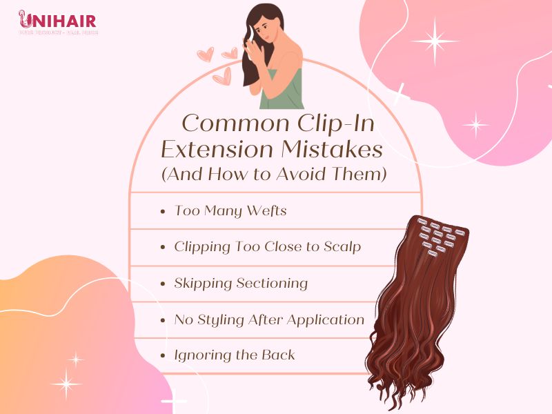 how to put in clip in hair extensions images