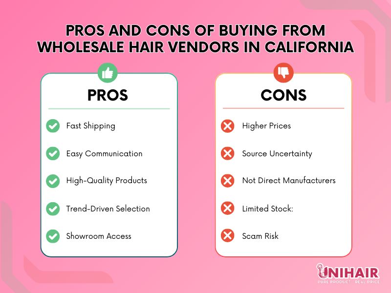 Pros and Cons of Buying from Wholesale Hair Vendors in California