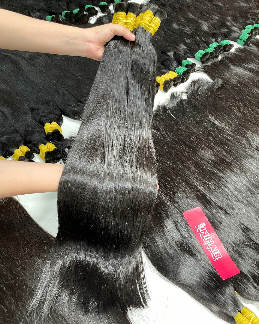 Cabelo Bulk Remy do Vietnã - Qualidade Premium e Preço de Fábrica 8 Bulk Hair - Extra Double