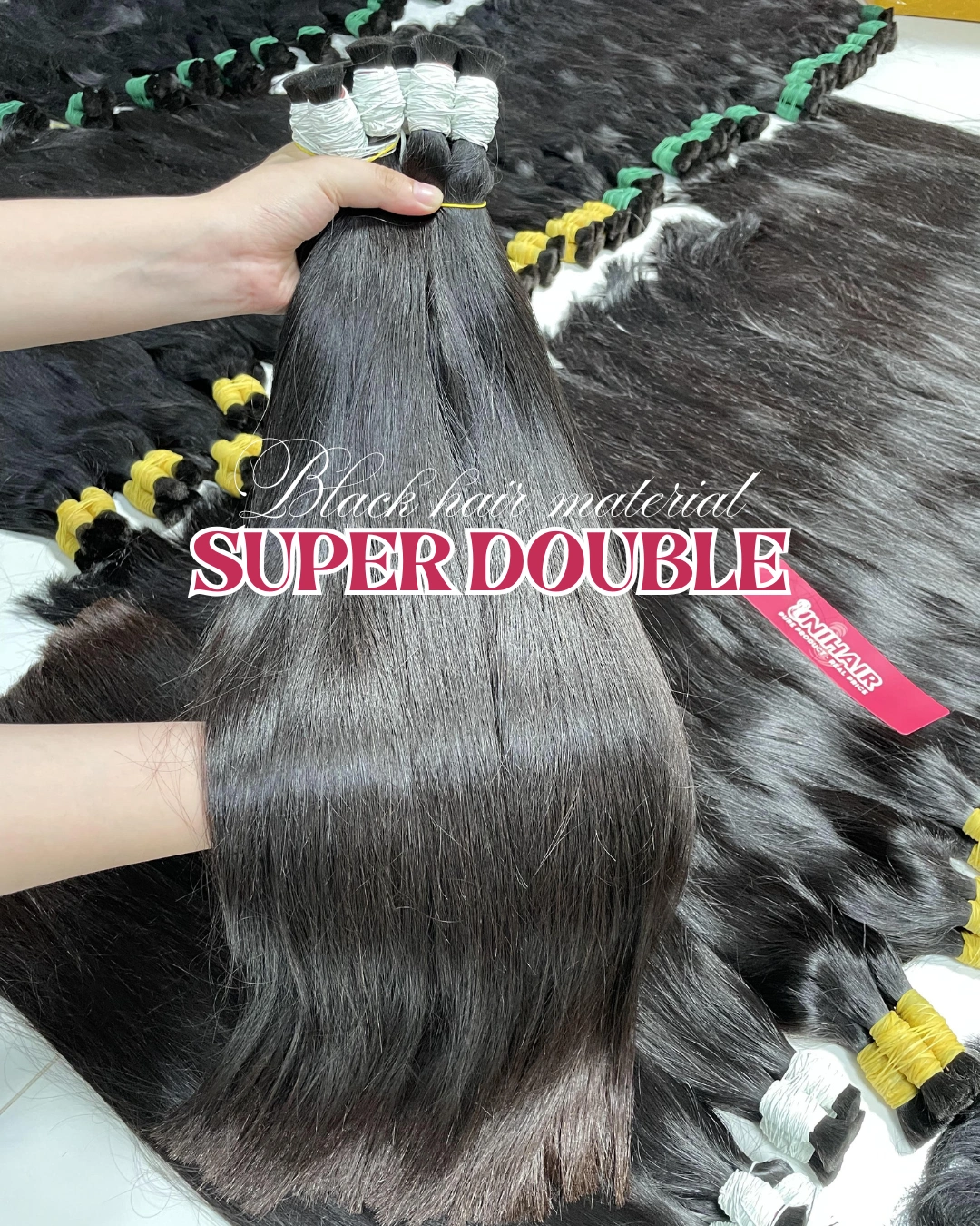 Cabelo Bulk Remy do Vietnã - Qualidade Premium e Preço de Fábrica 10 Bulk Hair - Extra Double