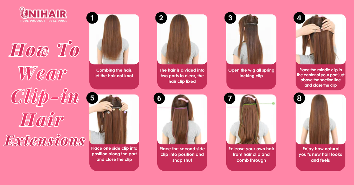 Clip In Hair Extensions Application Guide 