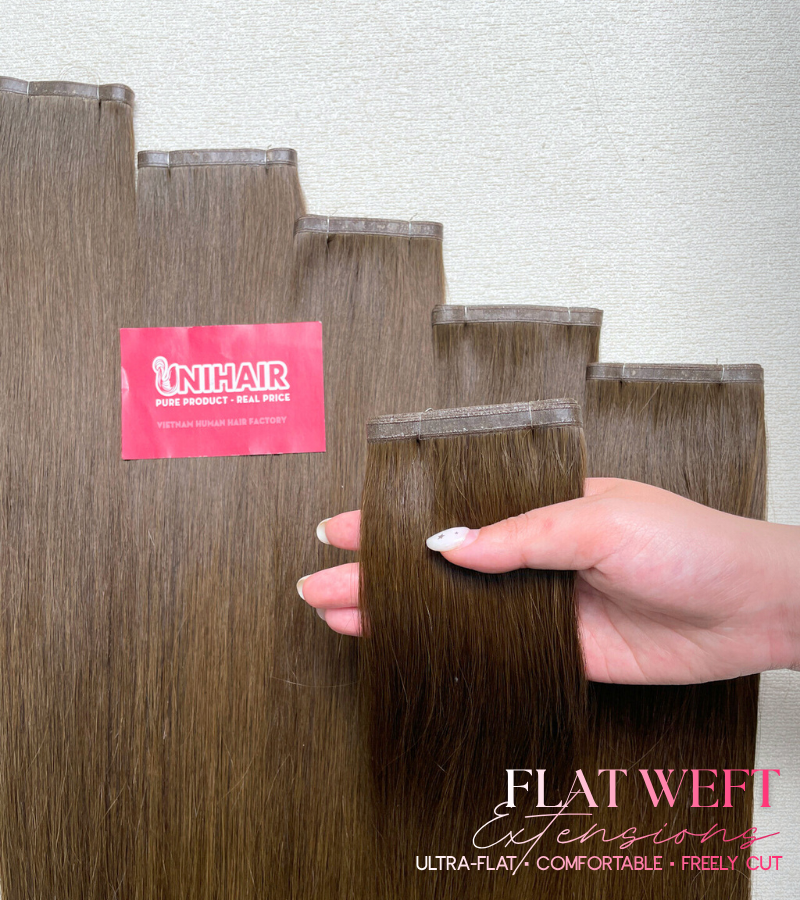 Flat weft hair