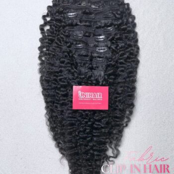 Kinky Curly Fabric Clip-In Hair Extensions – Natural Color