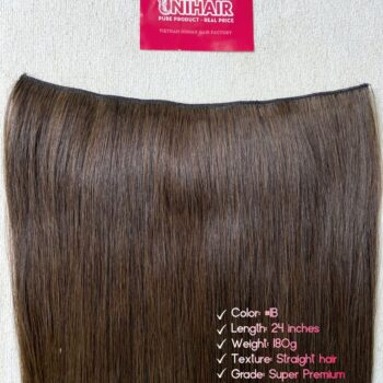 Natural Black Halo Hair Extensions 24” 180g